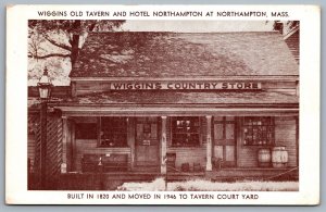 Postcard Northhampton MA c1949 Wiggins Country Store Tavern Lewis N. Wiggins