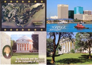 VIRGINIA: Lot of (4) Modern Picture Postcards -  Continental Size (4X6)