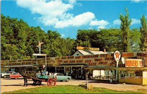 Postcard MO Devil's Elbow Sterling's Hillbilly Stores Texaco Route 66 1970s S81