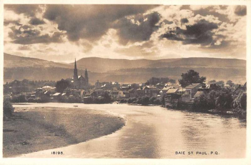 Baie Saint Paul Quebec Canada birds eye view of area real photo pc Z19529