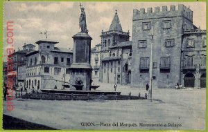 af3832 - SPAIN - VINTAGE POSTCARD - Gijon - Plaza del Marque-