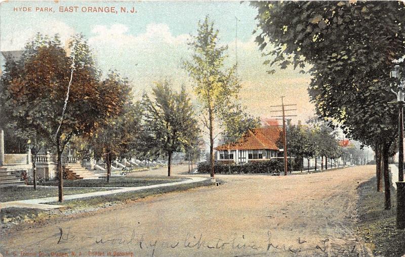 East Orange New Jersey~Hyde Park~Unpaved Street Scene~Homes~1907 Postcard