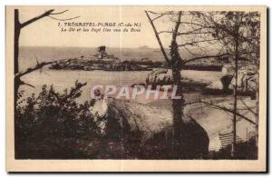 Old Postcard From The Beach Tregastel and the Seven I saw the Wood