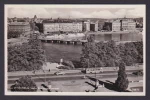 Vintage postcard Stockholm Sodra Blasieholmshamnen Royal Dramatic Theatre Sweden