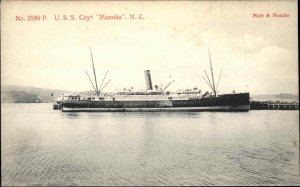 Steamship in New Zealand USS Coy Manuka c1910 Postcard