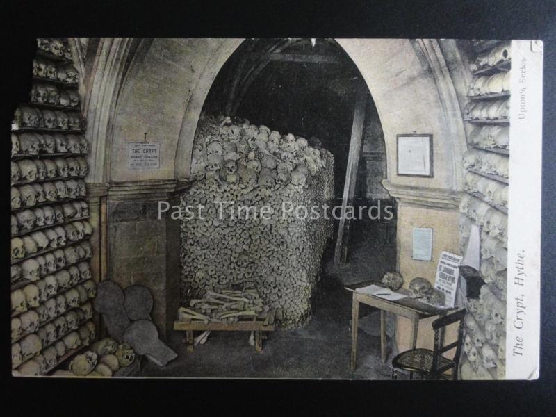 Kent HYTHE St Leonard's Church Crypt SKULLS & BONES c1905 by Upton's Series