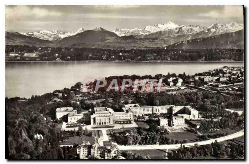 Modern Postcard Geneva Palais Des UN and Mont Blanc