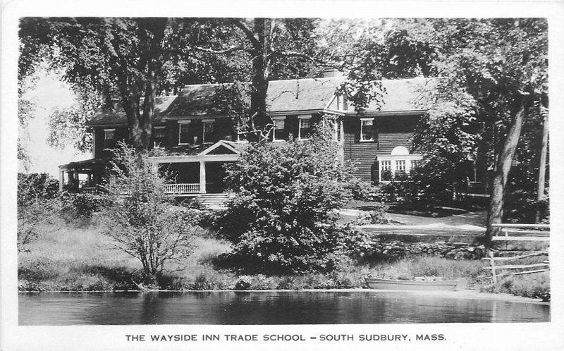 1920s South Sudbury Massachusetts Wayside Inn Trade School RPPC real photo 12149