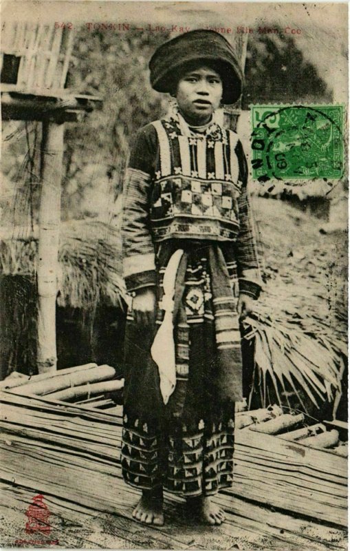 CPA AK Tonkin – Lao-Kav – Jeune Fille Man-Coc – Type VIETNAM INDOCHINA (778907)