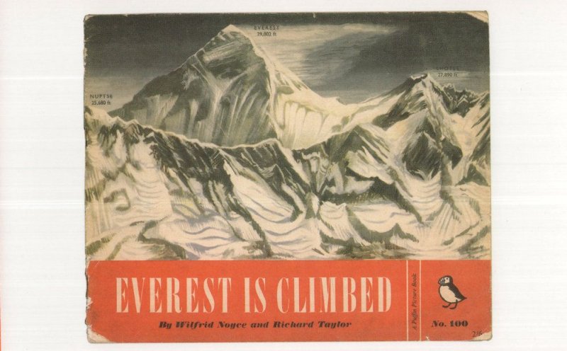 Everest Is Climbed 1954 Puffin Book Postcard