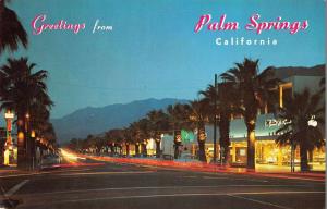 Palm Springs California Greetings From Palm Canyon Drive vintage pc Z17856