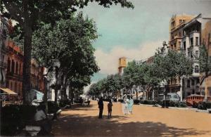 Tarragona Spain Ramblas Avenue Tinted Real Photo Antique Postcard J48115