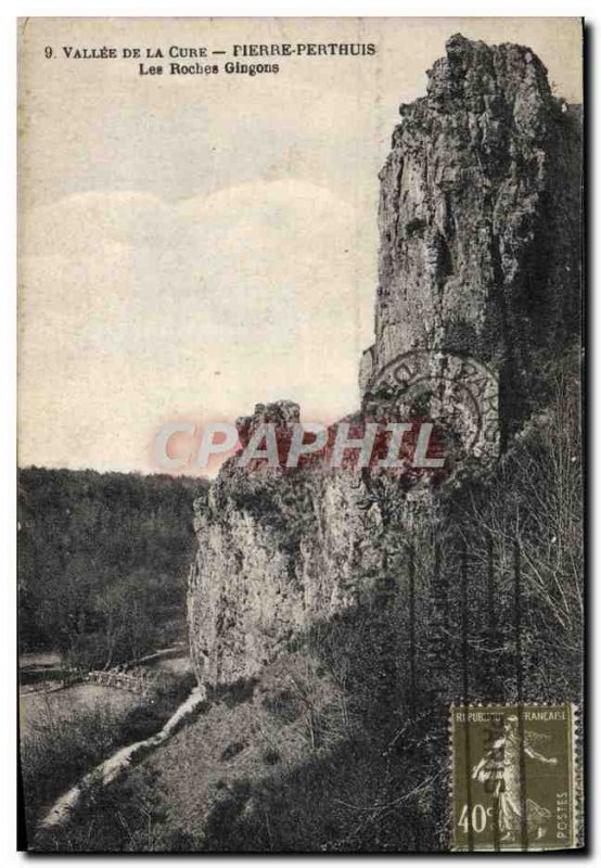 Old Postcard Vallee De La Cure Pierre-Perthuis Gingons The Rocks