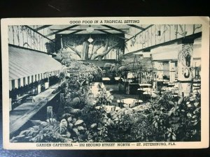 Vintage Postcard 1915-30 Garden Cafeteria, 2nd Street St. Petersburg Florida FL