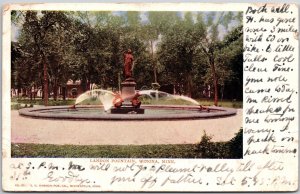 1904 Landon Fountain Winona Minnesota MN Park View Posted Postcard
