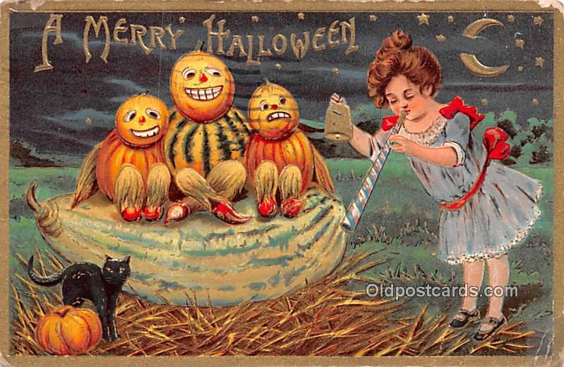 Halloween Post Card Old Vintage Antique 1910