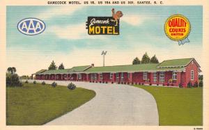 SANTEE, SC  South Carolina     GAMECOCK MOTEL    Roadside c1950's Linen Postcard