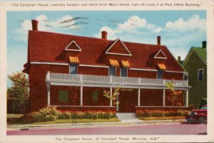 Moncton NB The Campbell House Vintage PECO Postcard G54