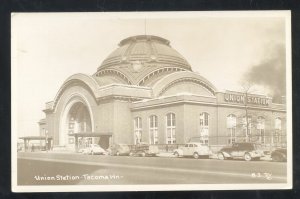 RPPC TACOMA WASHINGTON RAILROAD DEPOT TRAIN STATION REAL PHOTO POSTCARD