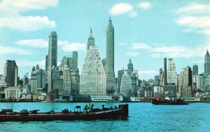 Vintage Postcard Skyline From The Brooklyn Shore Manhattan Island New York City