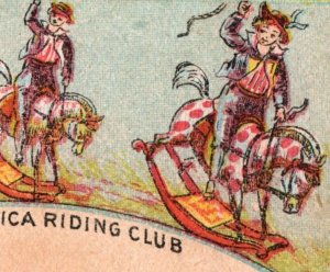1880s Children Riding Club Rocking Horses School Girls Lamb Race Lot Of 6 F5