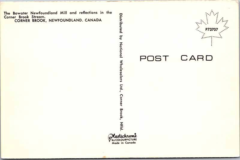 Postcard FACTORY SCENE Corner Brook Newfoundland NL AK9806