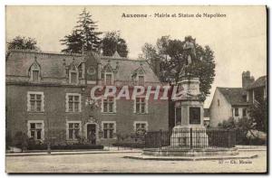 Old Postcard Auxonne City Hall and Statue of Napoleon 1st