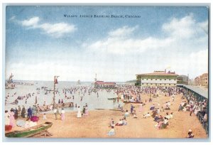 c1910 Wilson Avenue Bathing Beach Canoe Boat Exterior Chicago Illinois Postcard