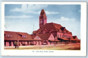 Pueblo Colorado Postcard Union Depot Building Exterior View 1905 Vintage Antique