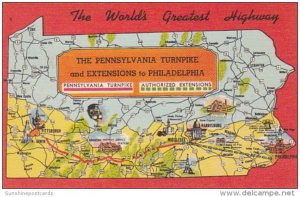 Map Of The Pennsylvania Turnpike The World's Greatest Highway