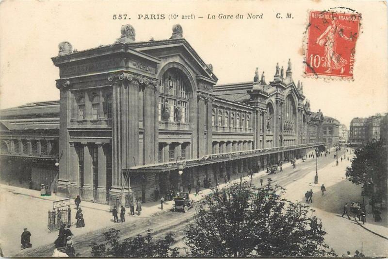 CPA France Paris Gare du Nord Train Station 1914