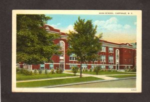 NY High School Carthage New York Postcard