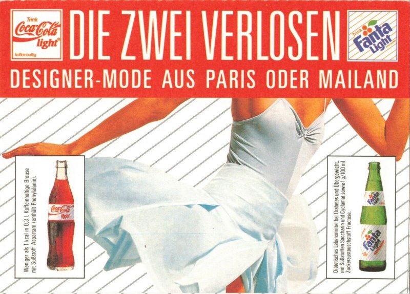 Fanta Coca-Cola Light German Advertising Continental Postcard 2T7-149 