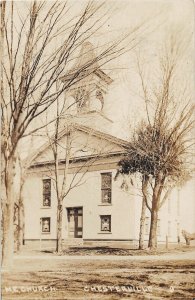 J28/ Chesterville Ohio RPPC Postcard c1910 M.E. Church Building  109