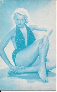 Arcade Card,Sexy Woman, 1930-40's Girl w Swimsuit, Blonde, Legs, Short Hair