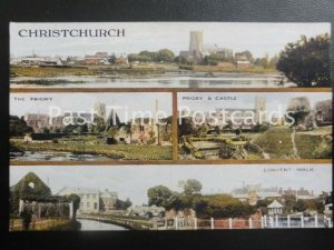 Old PC - Christchurch Multiview, shows Convent Walk, Castle etc All Images Shown