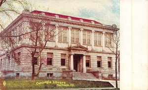 MATTOON, IL Illinois    CARNEGIE LIBRARY    Coles County   1911 Postcard