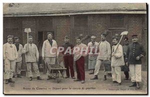 Postcard Old Army Barrow Departure for the neighborhood chore