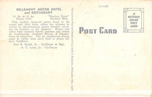 Natchez Mississippi Bellemont Motor Hotel Birdseye View Antique Postcard K47021