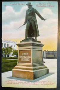 Vintage Postcard 1907-1915 Prescott Statue, Charlestown,  Massachusetts (MA)