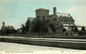 Vintage Postcard; Peoria IL Bradley Polytechnic Institute University Posted 1909