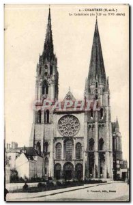 Old Postcard Chartres The Cathedral