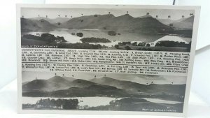 Vintage RP Postcard Derwentwater Mountain Peak Names Real Photo