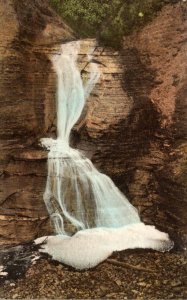 New York Letchworth State Park Wolf Creek Falls Handcolored Albertype