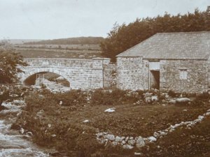Devon Dartmoor PRINCETOWN OAKERY Old & New Bridge c1906 RP Postcard