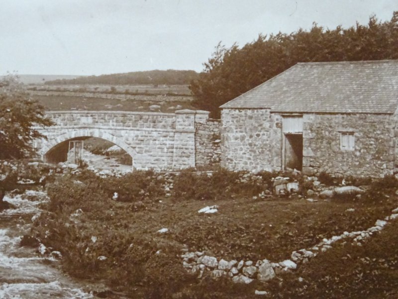 Devon Dartmoor PRINCETOWN OAKERY Old & New Bridge c1906 RP Postcard