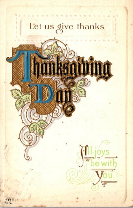 Thanksgiving Let Us Give Thanks 1910