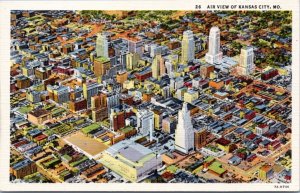 Postcard MO Kansas City air view