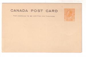 Postal Stationery Postcard Canada 1 Cent Yellow, King George V, P29F