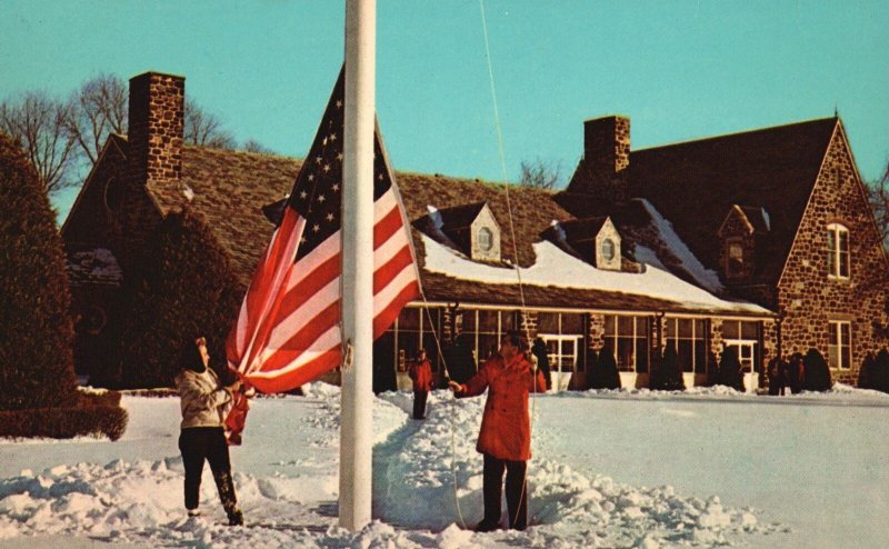 Vintage Postcard 1967 Winter Morning Clubhouse Greenville Westchester New York 